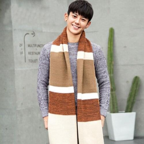 Mingjiebihuo Autumn and winter new fashion super wild decorative small scarf knitted wool spell color collar