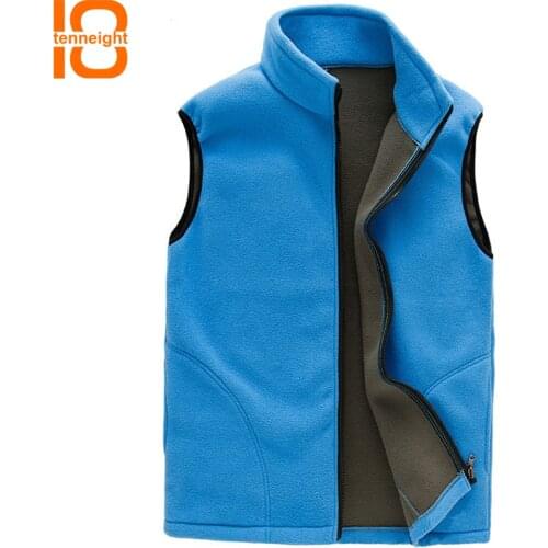 TENNEIGHT Men Winter Warm Fleece Softshell Ves Outdoor Waistcoat Hiking Vest Trekking Fishing Male Sleeveless Jackets Sport coat