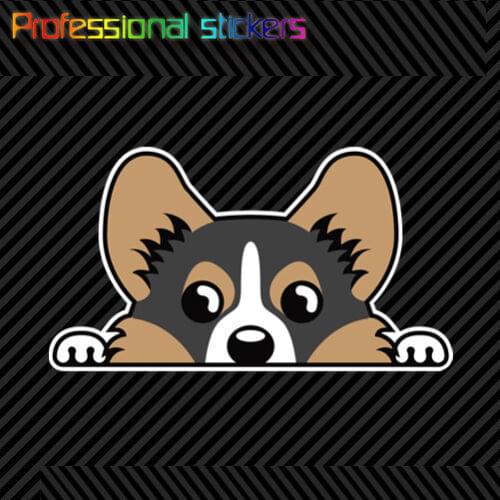 Tricolor Pembroke Welsh Corgi Sticker Die Cut Decal Self Adhesive Vinyl Cardigan for Car, Laptops, Motorcycles, Office Supplies