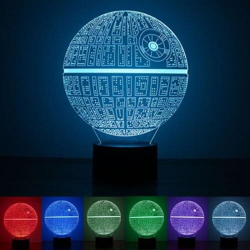 USB Powered Planet Rainbow Color 3D Night Light Touch Key Decoration LED Light Gift Use Home Hotel Party Holiday