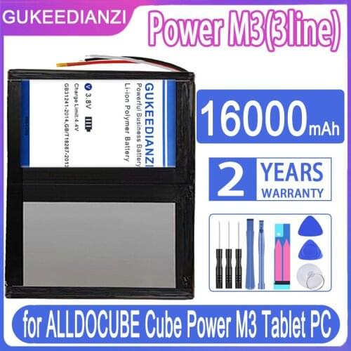 GUKEEDIANZI Replacement Battery Power M3(3line) 16000mAh for ALLDOCUBE Cube Power M3 Tablet PC
