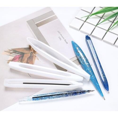1pc Hot Transparent Ballpoint Pen Silicone Resin Molds Dried Flower Decorative Craft DIY Epoxy Resin Molds Ballpoint Pen Mold