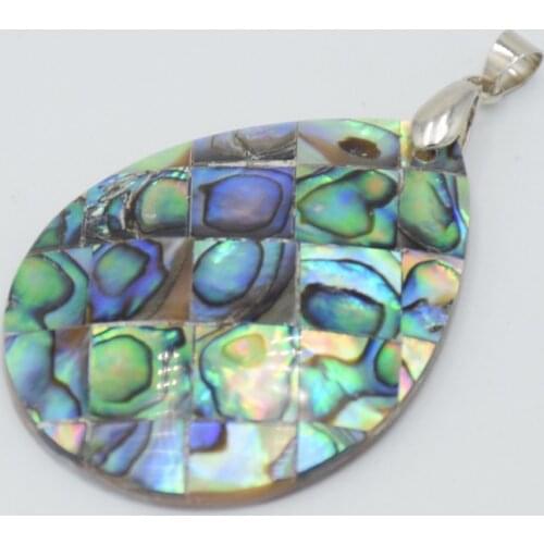 1pc Simple New Zealand Natural Oyster Paua Abalone Shell Tear Water Drop Pendants for Necklace Women Choker Charms Jewellery