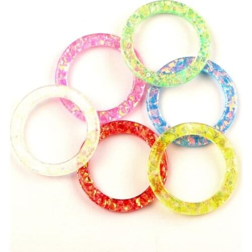 10Pc Resin Bling Round Ring With Hole Decoration Crafts Flatback Cabochon Kawaii DIY Embellishments For Scrapbooking Accessories