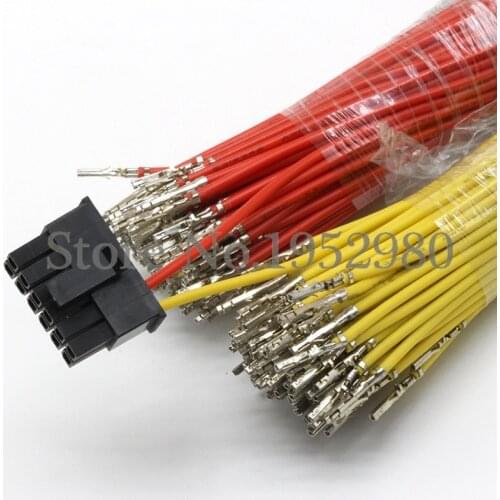 100PCS Micro-Fit 3.0mm Pitch 5557/5559 Female Pin Crimp with Cables for Male Housing Multicolor 1007 22AWG 20CM Single End