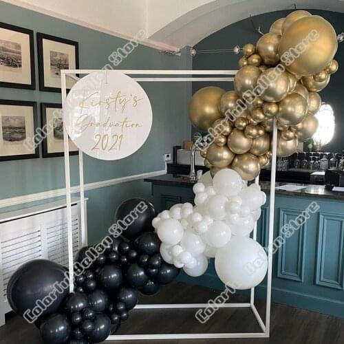 165pcs Birthday Party Wedding Black Latex Balloon Arch Kit White Gold Balloon Garland Baby Shower Event Celebration Decoration