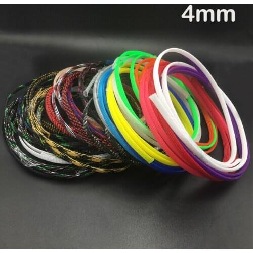 4mm Golden Clear Colorful High Density Mesh Guard RC Car Expandable Nylon Snakeskin Braid PET Protect Sheath Wire Cable Sleeve