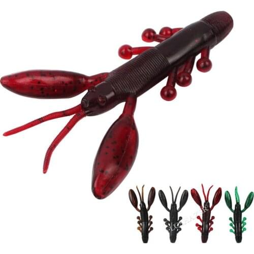 5pcs Soft Bait Fishing Lure 8cm 5.3g Jig Swivel Rubber Lure Fishing Kit Silicone Artificial Lobster Worm Shrimp Bait Tackle