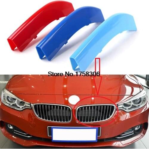 Angelguoguo 3D Clip-on Car Grille Sport Decoration Trim Strip for 2013-2015 BMW 4 Series 11 grilles (didn't fit for 9 grilles)