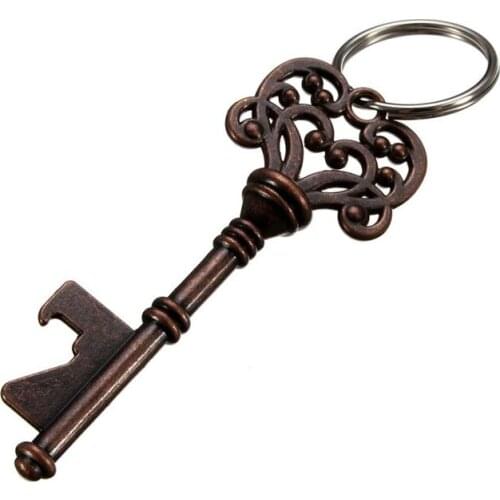 Antique Key Shaped Wine Beer Bottle Opener Bar Tool Party Wedding Gift Keychain Color: Bronze