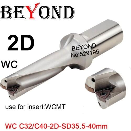 BEYOND 35.5-40mm WC 2D Indexable U Drill bit triangle U Drilling Shallow Hole WCMX WCMT 06T308 insert SD 36 37 38 39mm C32 C40