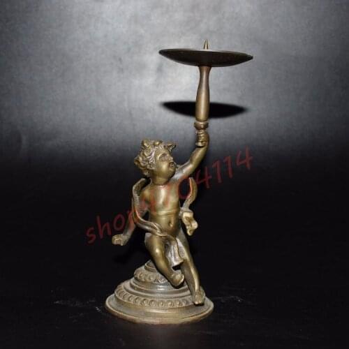 Pure brass, Western figures candlesticks small ornaments, antique decorations, collections