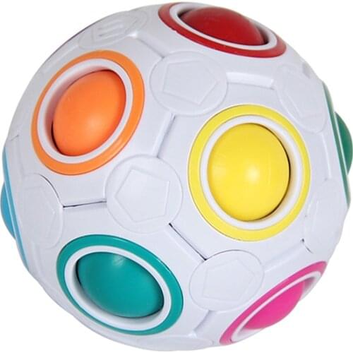 Kids Colorful Magic Ball Toys for Children Puzzle Early Education Brain Training Toy Adult Stress Reliever Rainbow Ball Fun Cube
