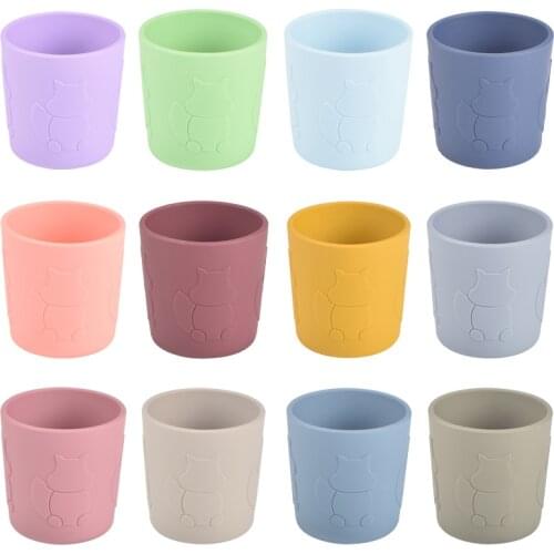 Baby Training Silicone Cup Food Grade Silicone BPA Free Rich Colors Infant Cup Feeding Cup For Children Learning Drinking Cup