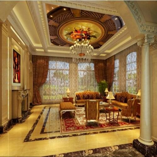 Drop Shipping Custom Photo Wallpaper World Famous Painting Wallpaper European Restaurant Living Room Lobby Church Ceiling Mural