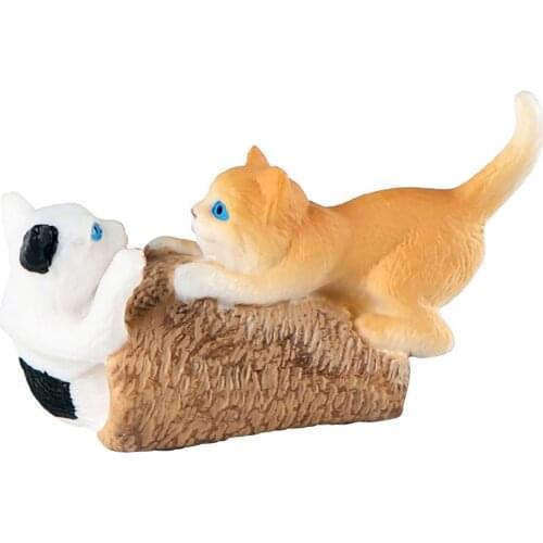 Artificial Kitty Model Static Plastic Cat Ornament Toy Cut Cat Model Statue Figurine Ornament Miniatures Garden Decor Home