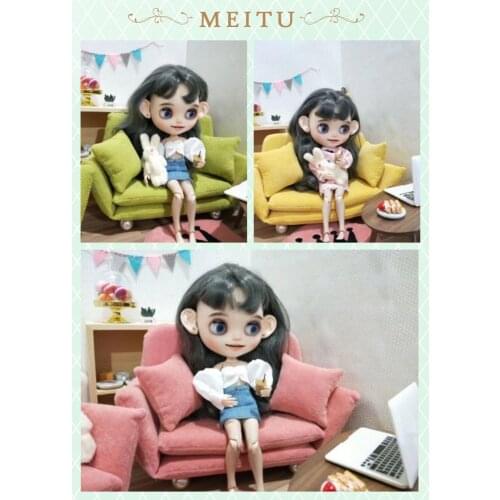 Blythes doll sofa fit 1/6 size BJD fashion new Scandinavian simple modern single double sofa living room bedroom versatile style