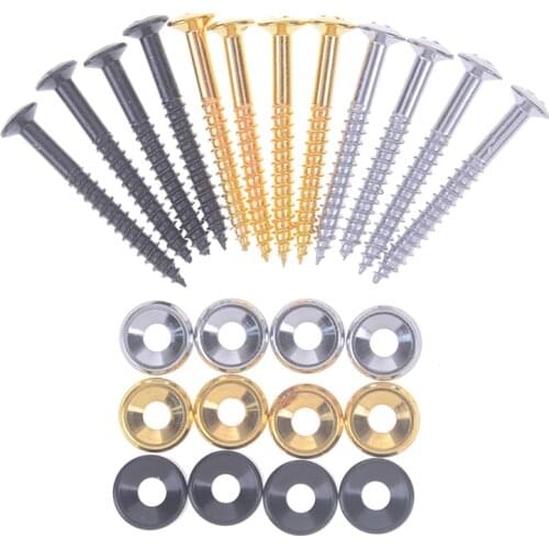 New 8 PCS Gold/Black/Silver Electric Guitar Neck Mounting Ferrules/Bushings And Screws Black Guitars Basses Straps Accessories