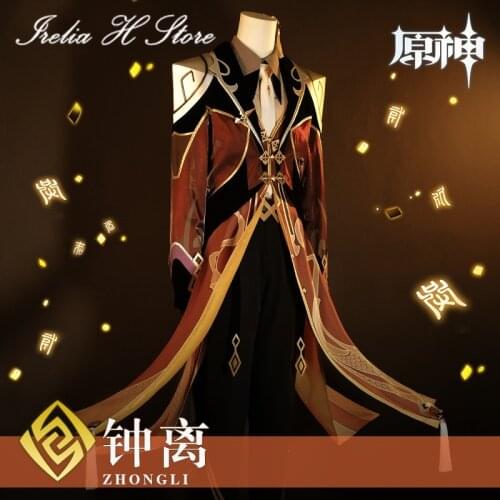 New Game Zhongli Cosplays Genshin Impact Zhongli Cosplay Costume Halloween costumes for man Zhongli Full set