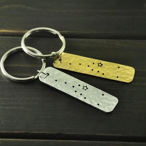 Personalized Taurus Constellation keychain,Custom Roman date Taurus Sign Birthday Gift,Horoscope Pendant,Astrology Jewelry