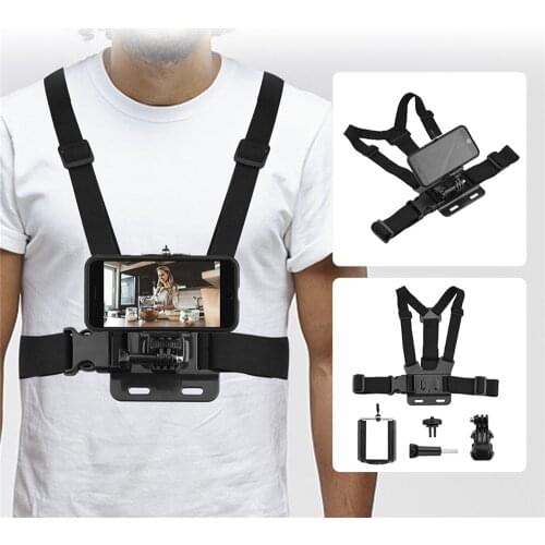Adjustable Chest Mount Harness Strap ABS Body Tripod Mount Belt for Smartphone Action Camera Shooting Parts