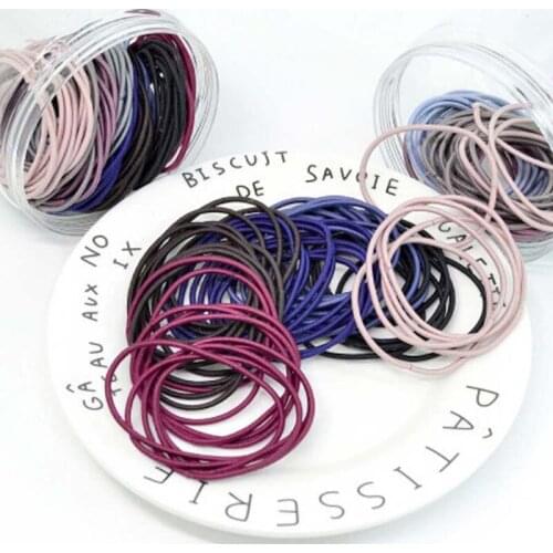 100pcs/lot Colorful Cute Girl Ponytail Hair Holder Hair Accessories Thin Elastic Rubber Band For Kids Hair Ties 5CM