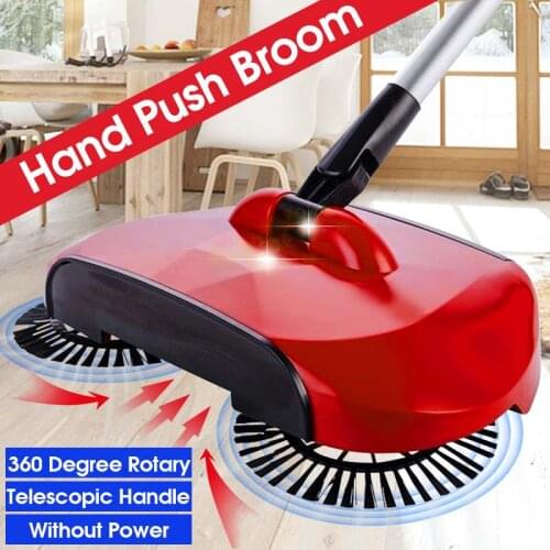 Hand push sweeping mop stainless steel sweeper push type hand push magic broom dusting handle household cleaning packageDropship