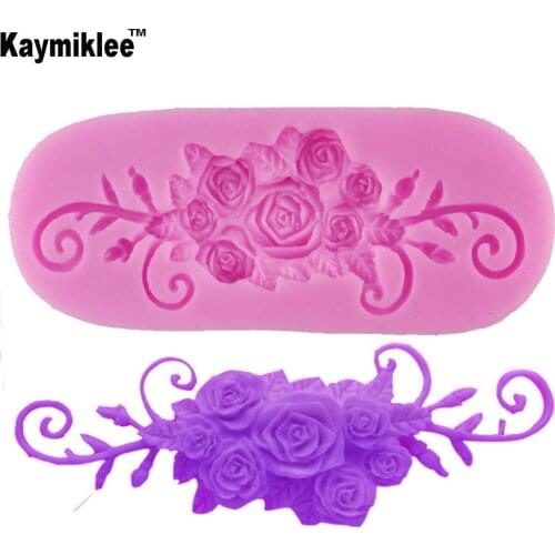 F1144 Rose / Flower UV Resin Silicone Mold Fondant Chocolate Candy Gumpaste Lollipop Crystal Epoxy Soft Clay Bake Tools