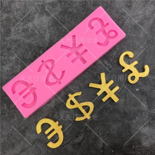 Currency Symbol Shaped Silicone Mold Chocolate Fondant Mold DIY Cake Decorating Tool Baking Mold