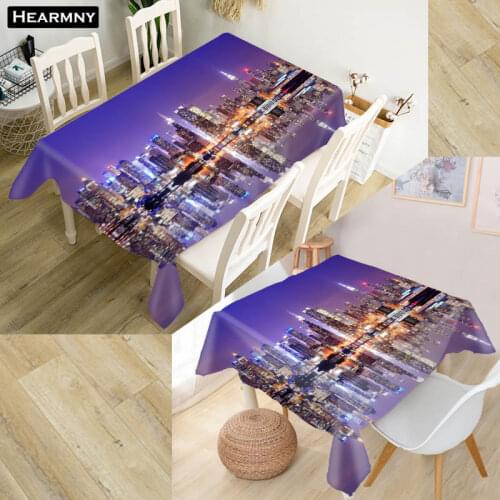 Custom New York City Tablecloth Waterproof Oxford Fabric Square/Rectangular Tablecloth For Wedding Table Cloth Cover TV Covers