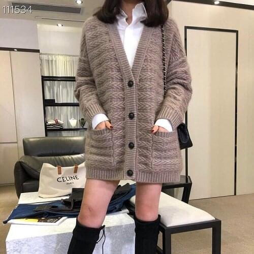 Sweater cardigan jacket female loose Korean student spring and autumn 2021 new sweater trend round button net red hot sale