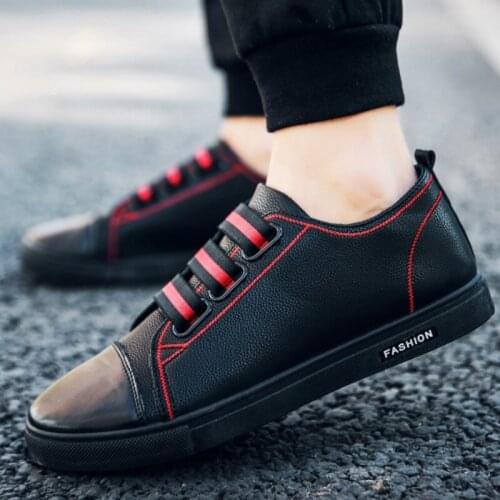 Fashion Men Shoes Trend PU Shoes Male Casual Shoes Mens Low Board Outwear Flats Breathable Driving Shoes Big Size D7-75
