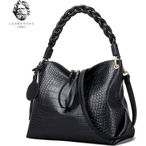 Womens 100% Genuine Leather Handbag Soft Commute Ladies Totes Bag Large Capacity Laptop Bag Classical Vintage Fall Winter Bag