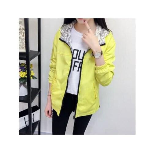 30pcs/lot korean style woman casual trench coat female winter hooded zipper coat with pocket