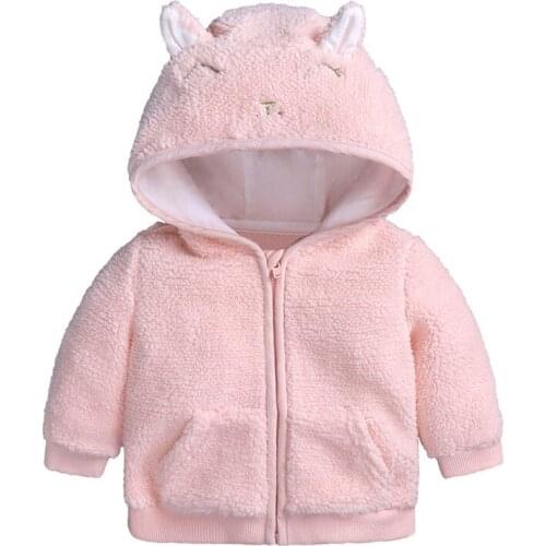 Baby Girl Winter Warm Clothes Ears Hoodie Coats Infant Toddler Jacket Outerwear Clothing Hot Ins