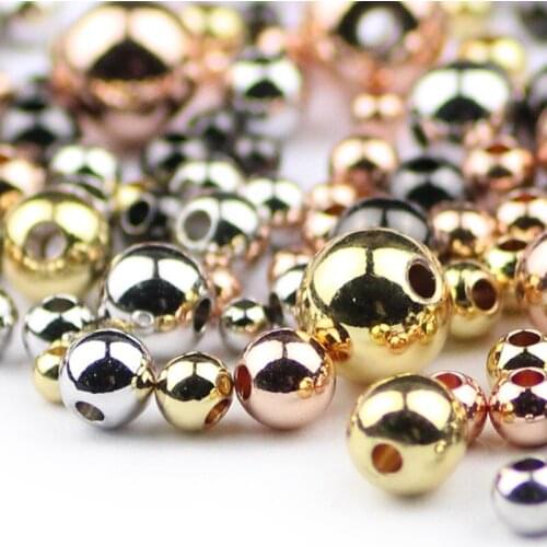 Gold Loose Metal Beads 3 4 5 6 8mm Plating Tiny Spaced Bead for jewellery Bracelet Making DIY Round Ball Accessories Findings