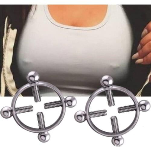 1Pcs Stainless Steel Round Non Piercing Nipple Ring Shield Body Piercing Jewelry Nipple Clamps Adult Game For Women Gifts