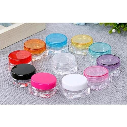 10Pcs Cream Jar Cosmetic Container Empty Eyeshadow Makeup Face Cream Lip Balm Pot Beauty Tools 3g Plastic Refillable Bottles