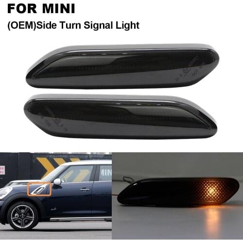 2PCS Smoke Lens OEM Side Marker Turn Signal Blinker Lamp Repeater Light For Mini Cooper R60 Countryman 12-17 R61 Paceman 12-17