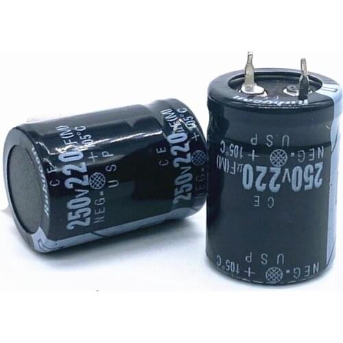 2pcs/lot 250v 220uf Radial DIP Aluminum Electrolytic Capacitors size 22*30 220uf 250v Tolerance 20