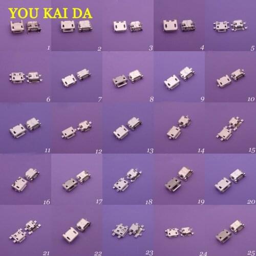 25Model 25pc Universial Micro USB 5P Jack USB Connector Tail Charging port plug socket for ZTE Lenovo Huawei Mobile Phone Tablet