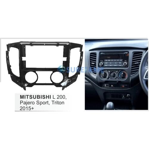 9 inch Car Fascia Radio Panel for MITSUBISHI L200, Pajero Sport, Triton 2015+ (Manual Aircon) Facia Dash Kit Bezel Plate Trim