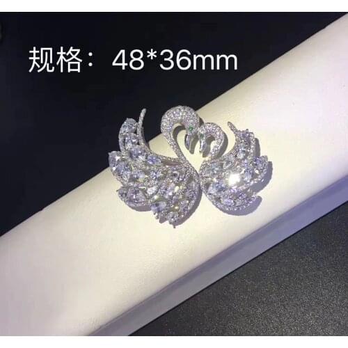 925 sterling silver with cubic zircon swan connectors for necklace jewelry findings & components DIY single or multi layers