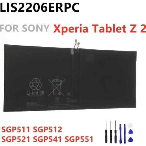 LIS2206ERPC Tablet Battery For SONY Xperia Tablet Z2 SGP541CN SGP511 SGP512 SGP521 SGP541 SGP551 Tablet LIS2206ERPC 6000mAh Tool
