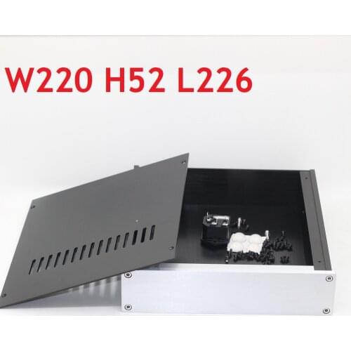 Size W220 H52 L226 Aluminum Power Amplifier Chassis Preamp Case DIY Skylight Vesion 2205