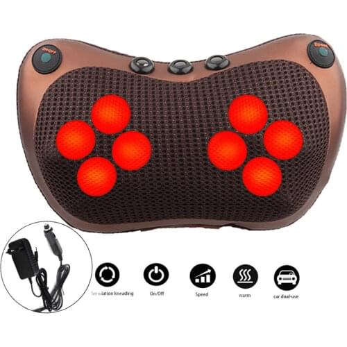 Head Neck Massager Car Home Cervical Shiatsu Massage Neck Back Waist Body Electric Multifunctional Massage Pillow Cushion