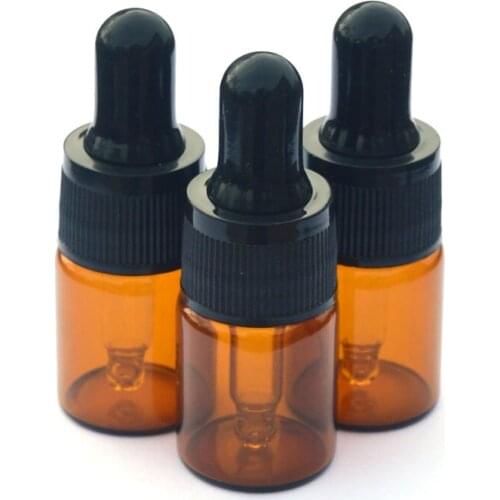 50pcs 22X37mm 5ml Amber Glass Dropper Bottle Perfume Sample Vial For Essential Oil Tiny Portable Thick Glass Bottle