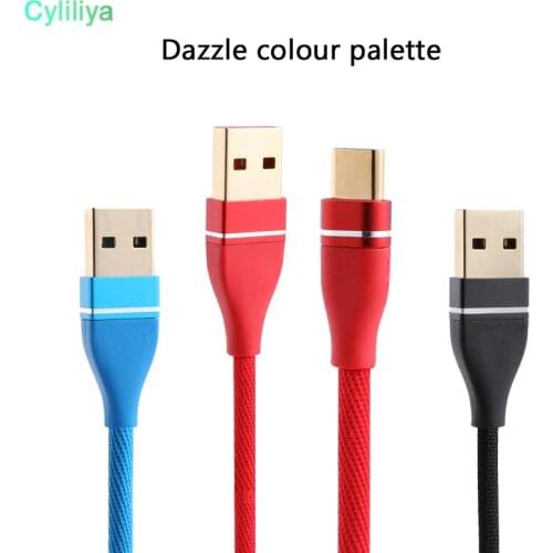 Fast Speed Type c Micro Usb Cable 1m 3ft 2A Alloy braided fabric Usb cables for samsung s7 s8 s9 note 8 htc android phone 7 8