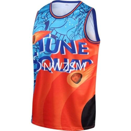 Cosplay Costume Space Jam JAMES 6# Movie Tune Squad Basketball Jersey Set Sports Air Slam Dunk Sleeve Shirt Singlet Uniform