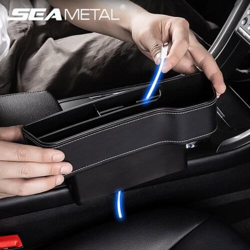Leather Car Seat Crevice Box Interior Auto Storage Bag Universal Seat Gap Pocket Automobiles Organizer for Key Card Phone holder